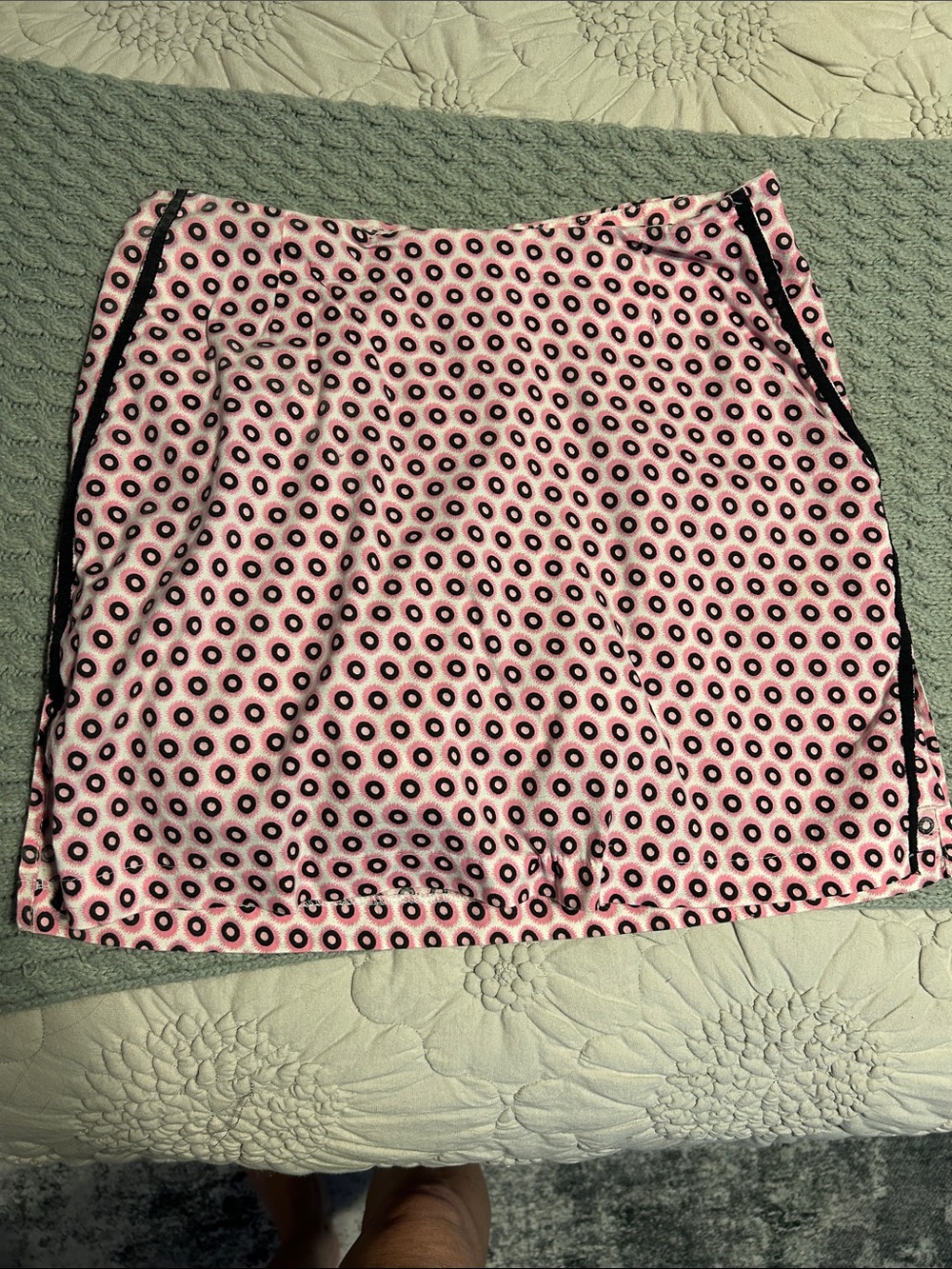 Pink Printed Golf Skort with Black Trim